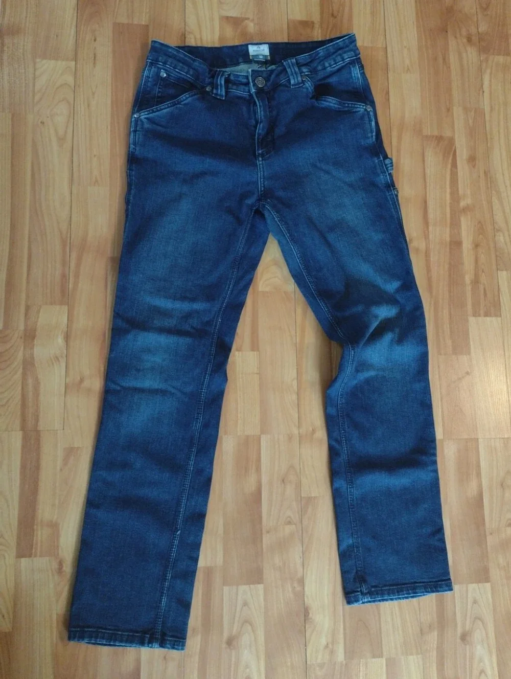 Dark Wash Straight Leg Jeans - Blue